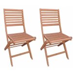 Lot de 2 chaises de jardin pliantes en eucalyptus fsc - 57 x 46. 5 x 90 cm
