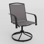 Lot de 2 chaises pivotantes de jardin costway, dossier haut et base métallique ronde, fauteuils a bascule ... Lot de 2 chaises pivotantes de jardin costway, dossier haut et base métallique ronde, fauteuils a bascule ...