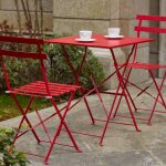 Lot de 2 chaises pliantes en acier rouges