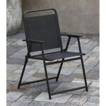 Lot de 2 chaises pliantes de jardin costway, dossier, accoudoirs, cadre en mtal, charge 150kg, portable ...