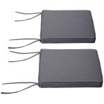 Lot de 2 coussins d'assise carr�s chaises fauteuils tabourets - coussins d�houssables zipp�s avec cordons ...