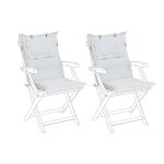 Lot de 2 coussins en tissu blanc cassé pour chaises de jardin maui Lot de 2 coussins en tissu blanc cassé pour chaises de jardin maui