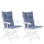 Lot de 2 coussins en tissu bleu pour chaises de jardin maui Lot de 2 coussins en tissu bleu pour chaises de jardin maui