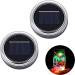 Lot de 2 couvercles solaires avec 20 led rvb (multicolores) changement de couleur avec batterie pour ...