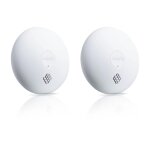 Lot de 2 d�tecteurs de fum�e - sir�ne 85db - compatible home alarm (advanced, essential), et somfy one ...