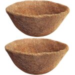 Lot de 2 doublure en fibre de coco naturelle pour pot de fleurs Ø40cm(16 ) panier suspendu pour pots ...