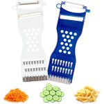 Lot de 2 plucheurs  lgumes 6 en 1 multifonction pour plucher, couper en tranches, rper finement ...