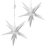 Lot de 2 etoiles led blanches - diamètre : 27 cm (1 m de câble chacun) - couleur : blanc chaud - pour ... Lot de 2 etoiles led blanches - diamètre : 27 cm (1 m de câble chacun) - couleur : blanc chaud - pour ...
