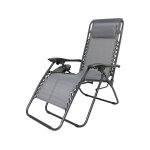 Lot de 2 fauteuils de jardin inclinable z�ro gravit� avec coussin matelass�  sintra  - noir