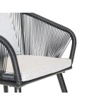 Lot de 2 fauteuil de jardin en résine tressée structure en alu noir + coussin gris comores - jardiline ... Lot de 2 fauteuil de jardin en résine tressée structure en alu noir + coussin gris comores - jardiline ...