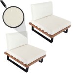 Lot de 2 fauteuils lounge hwc - h54, fauteuils de jardin, bois d'acacia certifi fsc, aluminium brun ...