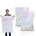 Lot de 2 filets a linge 80 cm x 60 cm, grand format, pour le lavage du linge