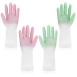 Lot de 2 gants de nettoyage antidrapants en caoutchouc sans latex s pour cuisine, buanderie, jardinage ...