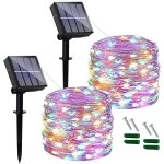 [lot de 2] guirlande ext�rieur solaire, 12m 120 led guirlande guinguette solaire, ip65 etanche 8 modes ...