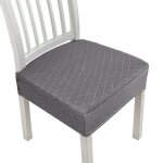 Lot de 2 housses de coussin de chaise en jacquard rhombique rsistant a l'eau pour chaises de salle a ...