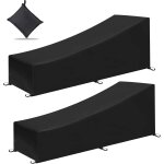 Lot de 2 housses de protection pour chaise longue de jardin 200 x 70 x 40 / 75 cm - en tissu oxford 210d ...