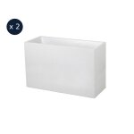 Lot de 2 jardinières muret graphit 99, 5 x 39, 5 x 60 cm - 116 l - blanc cérusé - eda Lot de 2 jardinières muret graphit 99, 5 x 39, 5 x 60 cm - 116 l - blanc cérusé - eda