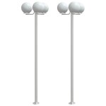 Lot de 2 lampadaires d'ext�rieur 16 x 16 x 215 cm eclairage polyvalent jardin finition brillante en acier ...