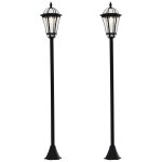Lot de 2 lampadaires extrieurs solaires 15 lm Ø 18, 5 x 129h cm noir
