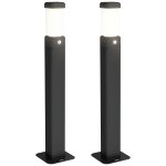 Lot de 2 lampes d'ext�rieur - bornes lumineuses led - norme ip65 - alu noir