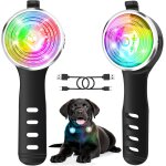 Lot de 2 lampes de marche nocturnes actualises pour chien - 8 modes rechargeables - collier avec clip ...