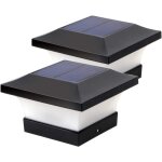 Lot de 2 lampes solaires led etanches pour poteaux en bois, terrasse, clôture ¿ blanc lumière du jour ... Lot de 2 lampes solaires led etanches pour poteaux en bois, terrasse, clôture ¿ blanc lumière du jour ...