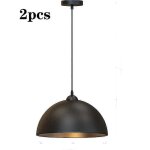 Lot de 2 lampes suspendues noires et dores, 30 cm
