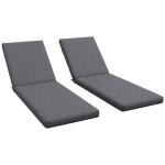 Lot de 2 matelas pour transat bain de soleil - dim. 190, 5l x 58, 4l x 7h cm - cordons d'attache - gris ...