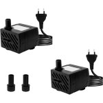 Lot de 2 mini pompes submersibles ultra silencieuses 180 l / h 3 w avec câble d'alimentation de 1, 3 ... Lot de 2 mini pompes submersibles ultra silencieuses 180 l / h 3 w avec câble d'alimentation de 1, 3 ...