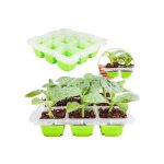 Lot de 2 mini - serres avec couvercles transparents, 18 cellules, drainage intelligent, repiquage facile, ...