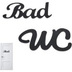 Lot de 2 panneau de toilette auto adh�sif, panneaux wc et salle de bain plaque de porte autocollante ...