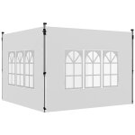 Lot de 2 parois latrales pour tonnelle 3 x 3 m ou 3 x 4 m - bches de barnum 295 x 195 cm blanc