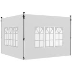 Lot de 2 parois lat�rales pour tonnelle 3 x 3 m ou 3 x 4 m - b�ches de barnum 295 x 195 cm blanc