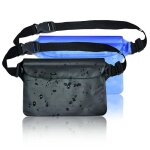 Lot de 2 pochettes de ceinture etanches (noir et bleu), pochette de t�l�phone etanche, pochette de ceinture ...