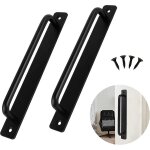 Lot de 2 poignes de porte coulissantes robustes en alliage d'aluminium durable pour porte de grange