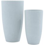 Lot de 2 pots de fleurs en argile fibreuse gris avec trous de drainage r�sistants aux intemp�ries 10 ...