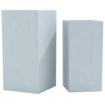 Lot de 2 pots de fleurs forme rectangle en argile fibreuse gris r�sistants aux intemp�ries 10 0007973 ...