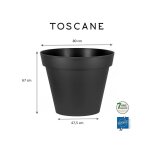 Lot de 2 pots de fleur rond toscane � 80 x h. 66 cm anthracite - eda
