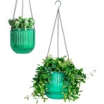 Lot de 2 pots de fleurs suspendus - 13, 5 / 21 cm - pour l'ext�rieur et l'int�rieur - pot de fleurs suspendu ...