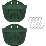Lot de 2 pots de fleurs suspendus d'extrieur en plastique pour balcon, clture, pots de fleurs muraux ...