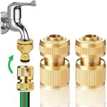 Lot de 2 raccords rapides en laiton - 1 / 2 - pour tuyau d'arrosage - pour cuisine, jardin, extérieur ... Lot de 2 raccords rapides en laiton - 1 / 2 - pour tuyau d'arrosage - pour cuisine, jardin, extérieur ...