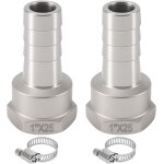 Lot de 2 raccords de tuyau en acier inoxydable de 1 , avec ardillon, raccord de tuyau barb, 1 x 25 mm, ... Lot de 2 raccords de tuyau en acier inoxydable de 1 , avec ardillon, raccord de tuyau barb, 1 x 25 mm, ...