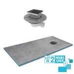 Lot de 2 receveurs de douche à carreler 90x160 cm avec bondes à sortie horizontale - grille inox Lot de 2 receveurs de douche à carreler 90x160 cm avec bondes à sortie horizontale - grille inox