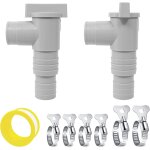 Lot de 2 robinets d'arrêt pour piscines 32 mm avec 6 colliers de serrage, raccord de tuyau d'arrêt (compatible ... Lot de 2 robinets d'arrêt pour piscines 32 mm avec 6 colliers de serrage, raccord de tuyau d'arrêt (compatible ...