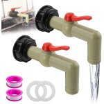 Lot de 2 robinets ibc - accessoire de rservoir ibc - robinet  boisseau sphrique 1  - adaptateur ibc ...
