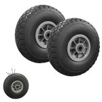 Lot de 2 roues increvables 250mm pour diable chariot alsage axe 16mm