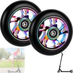 Lot de 2 roues de rechange pour scooter 100 mm, 88a, pneus en aluminium antidrapant et absorbant les ...