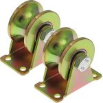 Lot de 2 roulettes pour portail coulissant 50 mm, roulettes en acier avec rainure en u, roues a rainure ...
