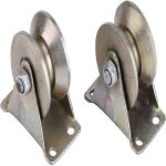 Lot de 2 roulettes de portail coulissant en acier de 2 pouces en forme de v pour un fonctionnement fluide ...