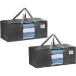 Lot de 2 sac de dmnagement 87l extra larges avec poignes et fermeture eclair, sac de rangement vtements ...